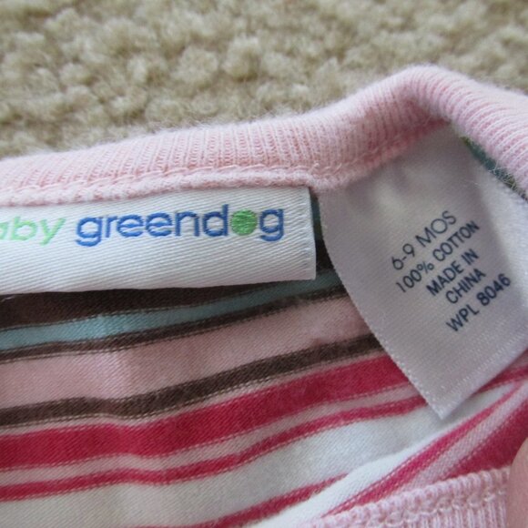 Baby Greendog 2 Piece Shirt Pants Outfit Girls Size 6-9M Multicolor Striped - Picture 3 of 7
